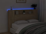 Storage Headboard with LED Sonoma Oak Engineered Wood 3418663