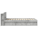 Bed Frame with Storage with Headboard Concrete Grey 90 x 200 cm 3433345