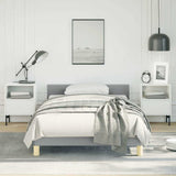 Bed Frame without Mattress Light Grey Twin Fabric 347447