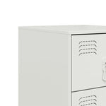 ZNTS Bedside Cabinet White 34.5x39x62 cm Steel 841785