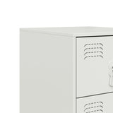 ZNTS Bedside Cabinet White 34.5x39x62 cm Steel 841785