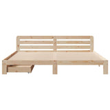 Bed Frame without Mattress 200x200 cm Solid Wood Pine 3309857