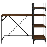 Computer Desk with Shelves Brown Oak 120x47x109 cm 836217