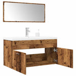 ZNTS 3 Piece Bathroom Furniture Set Old Wood Engineered Wood 3328587