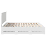 Bed Frame with Drawer White 200 x 200 cm Engineer Wood 3411082
