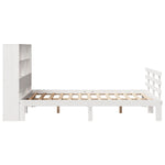 ZNTS Bookcase Bed without Mattress White 140x190cm Solid Wood Pine 3322750
