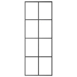 Sliding Door Black 76x205 cm ESG Glass and Aluminium 151666