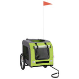 Pet Bike Trailer Green and Grey Oxford Fabric&Iron 93843