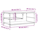 ZNTS Coffee Table Brown Oak 90x49x40 cm Engineered Wood 835313