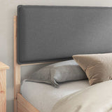 Bed Frame with Upholstered Headboard Dark Grey 200 x 200 cm 3398105