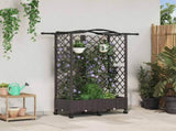 Raised Bed with Trellis and Roof Brown 124 x 40 x 129 cm PP 3423017