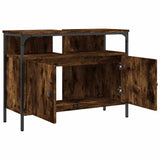 Bathroom Sink Cabinet Smoked Oak 80x30x60 cm Engineered Wood 842443