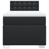 Box Spring Bed with Mattress Black 100x200 cm Faux Leather 3286108