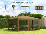 3 x 3 m Pop Up Gazebo, 420D Tent Canopy with Removable Mesh Sidewall Netting, Carry Bag for T3398P323835
