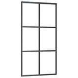 Sliding Door with Hardware Set Black 102x205 cm ESG Glass 3375926
