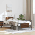 Bed Frame without Mattress Brown Oak 80x200 cm Engineered Wood 4106850