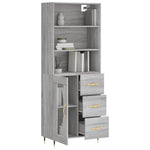 Highboard Grey Sonoma 69.5x34x180 cm Engineered Wood 3189491