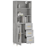 Highboard Grey Sonoma 69.5x34x180 cm Engineered Wood 3189491