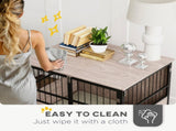 80cm Furniture Style Dog Crate Dog Cage End Table Indoor with 3 Doors Soft Washable Cushion, for T3398P349628