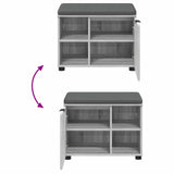 Hall Bench with Cushion with Shelf Grey Sonoma 60 x 38 x 46 cm 891501