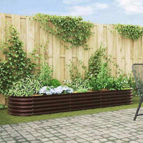 Garden Raised Bed Brown 320 x 80 x 44 cm Steel 42008138