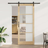 Sliding Door ORKDAL Natural and Black 93 x 232 cm 3331843