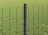 Welded Wire Fence 25 x 0.8 m PVC-Coated Steel Grey Mesh 3336101