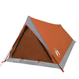 Camping Tent 2-Person Grey and Orange Waterproof 94364