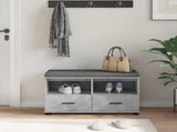 Hall Bench with Cushion Concrete Grey 80 x 38 x 46 cm 891459