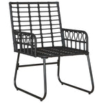 Garden Dining Set 3 pcs Black and Anthracite Poly rattan, steel 42010350