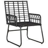 Garden Dining Set 3 pcs Black and Anthracite Poly rattan, steel 42010350