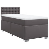 Box Spring Bed with Mattress Grey 90x200 cm Faux Leather 3286106