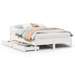 ZNTS Bed Frame without Mattress White 120x190 cm Small Double Solid Wood Pine 3301840