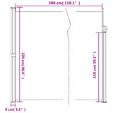 ZNTS Retractable Side Awning Dark Green 220x300 cm 4004380