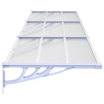ZNTS Door Canopy Grey and Transparent 358.5x90 cm Polycarbonate 153695