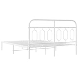 Metal Bed Frame without Mattress with Headboard White 150x200cm 377168