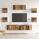 5 Piece TV Cabinet Set Wall-mounted Old Wood 3329207