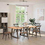 Dining Table Legs V-Shape 3 pcs Natural Steel 100x cm Steel 4012599