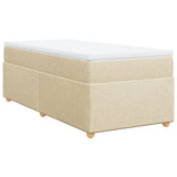 Box Spring Bed with Mattress Cream 90x200 cm Fabric 3285350