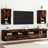 TV Cabinets with LED Lights 2 pcs Smoked Oak 30.5x30x60 cm 836996