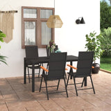 ZNTS 5 Piece Garden Dining Set Black and Brown 3060084