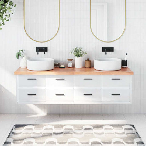 Bathroom Countertop Light Brown 180x60xcm Treated Solid Wood 3156167
