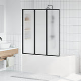 Shower Screen Folding Black 132 x 2 x 140 cm Aluminium and PP 42009755