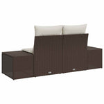 Garden Sofa with Cushion Brown 123 x 62 x 69cm Poly Rattan 42006803