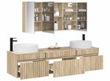 Bathroom Cabinet Set 4 pcs Sonoma Oak Engineered Wood 3406665