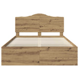 Bed Frame Artisian Oak 160 x 200 cm Solid Pine Wood 3413289