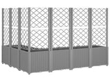 Garden Planter with Trellis Light Grey 160x120x140 cm PP 367877