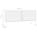 TV Cabinet White 105x35x50 cm Steel 336233
