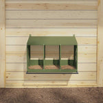 ZNTS Chicken Nesting Box with 3 Compartments Olive Green Metal 864345