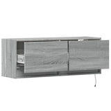 TV Wall Cabinet with LED Lights Grey Sonoma 100x31x35 cm 852367